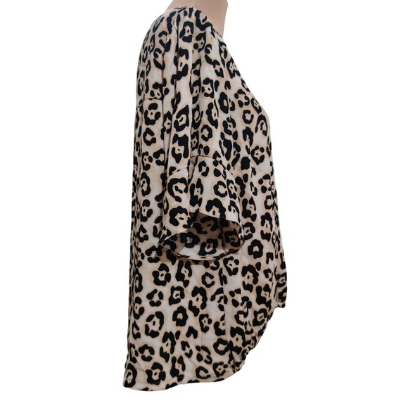 Sanctuary Womens Plus Size Top Blouse Surplice Wrap Leopard Animal Print Sz 1X - Picture 7 of 9